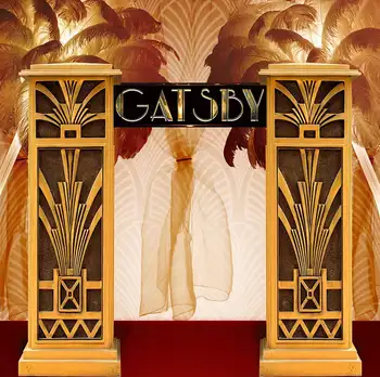 grande gatsby ouro coluna palmeira tapete vermelho foto pano de fundo de Vinil tecido de Alta qualidade Computador de festa de impressão do plano de fundo