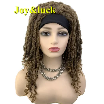 Headband Sintético Dreadlock Perucas Para As Mulheres De 16 Polegadas De Comprimento De Mulheres Negras De Boa Qualidade Elegante Faixa De Cabelo Locs Perucas