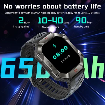 Homens Inteligentes Assistir Militar Saudável Monitor AI Voz Bluetooth Chamada de Fitness Impermeável Esportes Smartwatch para IOS, Android Telefone 2024