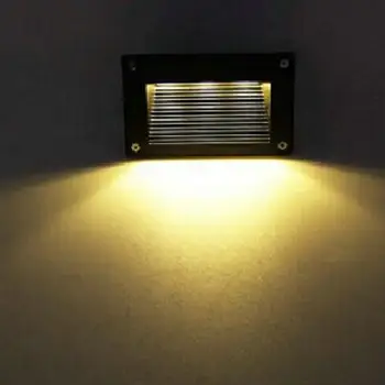 IP67 Impermeável ao ar livre LED 6W ribalta Retângulo Incorporado degraus de Escadas Passo a Lâmpada do Corredor de LED, Lâmpada de Parede