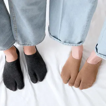 Japonês Harajuku Baixa do Tubo de Mulheres Tabi Sox Algodão Penteado Dividido Peúgas do Dedo do pé para as Mulheres Sólido Meias Macio e Confortável de Dois Dedos Meias