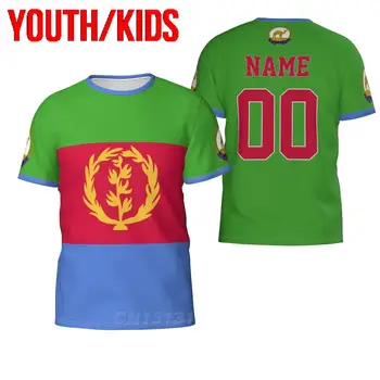 Juventude Crianças Nome Personalizado Número Eritreia, País de Bandeira 3D T-shirts Roupas T-shirt Menino Menina Tees Tops de Presente de Aniversário a GENTE Tamanho