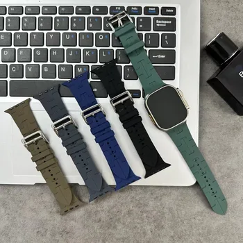 Kilim Único Tour Pulseira de Silicone Para Apple Faixa de Relógio de 44mm 40mm 49mm 45mm 41mm pulseira iwatch ultra 2 da série 9 se 3 5 6 7 8