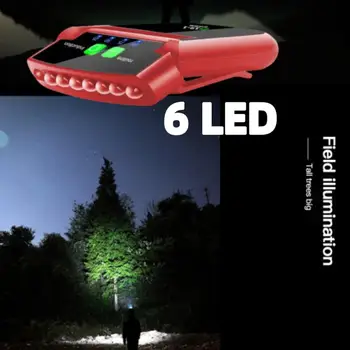 LED Inteligente, Sensor de Luz Clipe Cap Farol de 180° Rotativo Farol de Pesca Exterior Lâmpada USB Sensor de Camping Farol