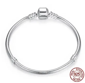 Luxo 100% 925 Silver Charme Cadeia de Ajuste Original pan Pulseira para Mulheres Autênticas Jóias Pulseira de Presente