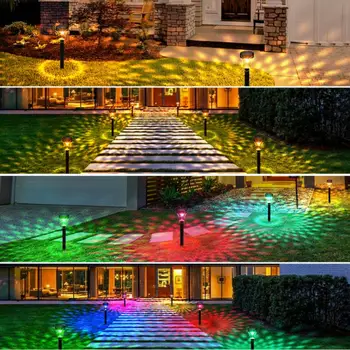 Luz Solar ao ar Livre de Natal, Decorações de Jardim Relvado com Lâmpadas RGB Cor Multi-Porta de entrada de Iluminação Brilhar Paisagem Lamparas