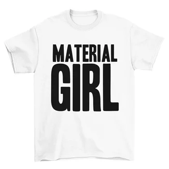 Material Girl 80 Senhoras de T-Shirt Retro Festa a Fantasia de 1980, para Mulheres de Madonna
