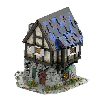 Medieval Casa de Dois andares de uma Única família Casas de 3000 Peças MOC Construir