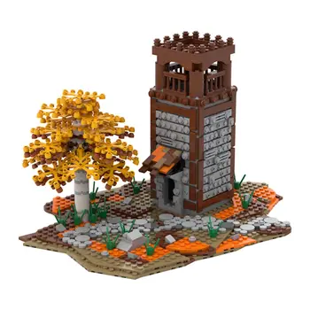 Medieval Torre de vigia Modelo de Árvore de Brinquedos de Construção do Conjunto de 853 Peças MOC Construir