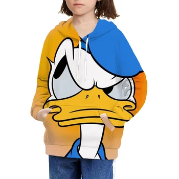 Mickey Mouse, Donald Hoodies Bebê Manga Longa Camisola de Crianças Outono Camisola Linda Roupas para Meninas com Idade entre 2-14