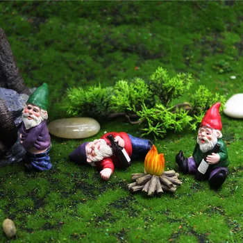 Mini Dwarf, Gnome Estátua Pátio Com Jardim Enfeites De Fadas Em Resina Micro Paisagem Ao Ar Livre Em Miniatura Elf Figuras De Artesanato
