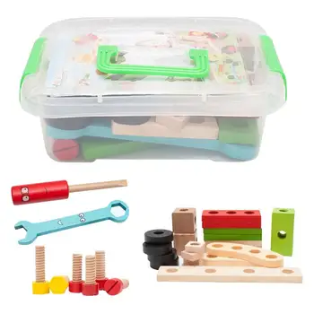 Miúdos Conjunto de ferramentas Criativas de Construção de Brinquedo Conjunto de HASTE de Ferramenta Educacional Definido Montessori de Construção de Brinquedo perícia Para