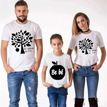 Moda, Família Camiseta Mãe, Filhos, Pai e Filha Árvore de Impressão, a Mãe e o Filho da Família Combinando Roupas Pai Mãe e Filhos Tshirts