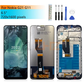 Nokia G11 Tela LCD Touch screen Digitalizador Assembly Para Nokia G21 Apresentar Com Quadro de Substituição de Peças de Reparo de 6.5