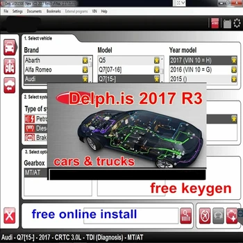 O reparo do carro de software Para Delphis 2017.R3 com Livre Keygen para Delph-DS-150.e Ferramenta de Diagnóstico Obd Scanner de 2017 para Caminhões Carros