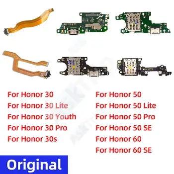 Original Inferior de Carregamento USB Data Dock Microfone, Carregador, cabo do Cabo flexível Para o Huawei Honor Vista 30 50 60 Lite Pro SE 30s Peças do Telefone