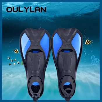 Oulylan Unisex Nadar Barbatanas de Mergulho Suave para Adultos/Crianças de Mergulho Pé Nadadeiras de Natação Resistente ao Desgaste Aqua Sapatos para Desportos aquáticos