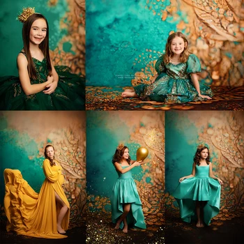 Ouro Azul Resumo Textura Cenários Menina Adultos Fotografia De Retrato Arte Floral De Fundo Da Criança Grávida Photostudio