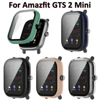 PC+ Vidro Temperado de Caso para Amazfit GTS 2 mini Integrado, caixa de Relógio de Tudo incluído Protetor de Tela da Tampa pára-choques Shell GTS 2mini