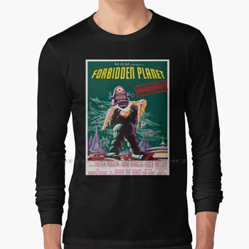 Planeta Proibido T-Shirt 100% Algodão Puro Vintage, Retrô, Legal Abstrato, Surreal Monstros De Filme De Filmes Planeta Proibido