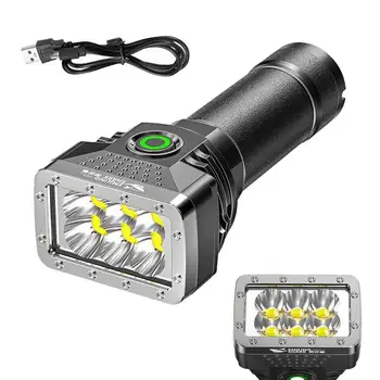 Potente Lanterna LED Recarregável Luz de Flash USB de Alta Potência de LED Lanternas Zoom Lanterna Tiro Longo da Tocha