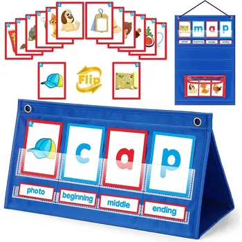 Pré-escolar de Aprendizagem CVC Word Builder Durável Suprimentos Educacionais Phonics Jogos de verificação Ortográfica do Word Brinquedo jardim de Infância