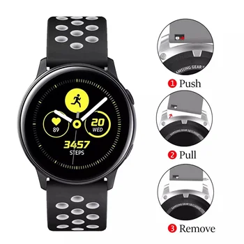 Pulseira para Samsung assistir 3 45mm 41mm Galaxy watch active 2/engrenagem s3 pulseira de silicone Huawei Assistir GT 2/2e/pro Alça de 20 a 22 mm