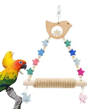 Pássaro Swing Poleiro Durável Papagaio Swing Stand Pólo Criativo Papagaio De Formação De Brinquedo De Madeira Natural Papagaio Gaiola De Brinquedos Para Animais De Estimação