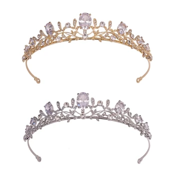 Rainha Princesa Tiaras, Coroas de Cristal de Diadema Para Cabelo de Noiva Jóias Acessórios 594C