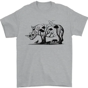 Rhino Ecologia Rinocerontes 100% Algodão T-Shirt