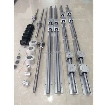 RU Entrega SBR 16 linear de Trilho de guia 6 set SBR16 - 300/1000/1300mm + fuso atuador conjunto SFU1605 - 300/1000/1300mm + BK/BF12 CNC de peças