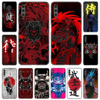 Samurai japonês Art Caso De Telefone Huawei Y5 Lite Y6 Y7 Y9 Primeiro-2018 2019 2020 Y5P Y6P Y6S Y7A Y7P Y8P Y8S Y9A Y9S Capa Preta