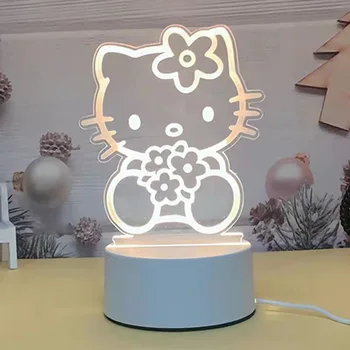 Sanrio Hello Kitty Kuromi Minha Melodia Criativa Dos Desenhos Animados De Cabeceira Noite Atmosfera De Luz Luz Kawaii Girl Coração, Presente De Aniversário