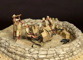 Sem pintura, Kit de 1/35 Africana regimento incluem 5 soldados figura Figura Histórica de Resina Kit