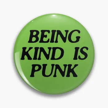 Ser Gentil É Punk Verde Suave Botão Pin Decoração De Colarinho Pin De Lapela Jóias Engraçado Mulheres De Chapéu De Desenhos Animados Broche Amante De Presente Criativo Bonito