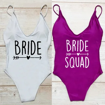 Sexy Acolchoado Swimwear das Mulheres NOIVA ESQUADRÃO de Uma Peça de Maiô de Verão de Natação Terno Plus Size, moda praia Festa de casamento Bodysuit 2023