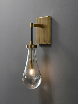 Simples de bronze da lâmpada de parede do quarto de cabeceira do fundo da lâmpada de parede, escada de luz de sala de estar de eletrodomésticos espelho frontal da lâmpada
