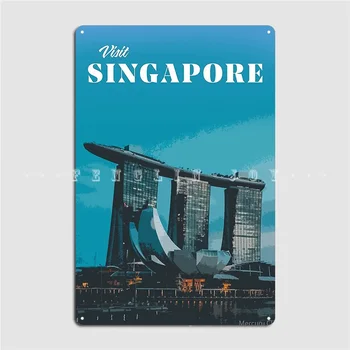 Singapura Sinal De Metal Pub Casa Projetar Placas De Estanho Sinal Cartaz