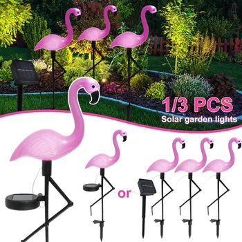 Solar do DIODO emissor de Luz da Lâmpada Exterior do Jardim Gramado Paisagem de Luz cor-de-Rosa Flamingo Lâmpada do Assoalho Impermeável Terra da Lâmpada para o Parque Caminho Decoração