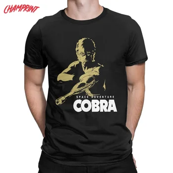 Space Adventure Cobra T-Shirts Homens 100% Algodão, Vintage T-Shirts de Gola Redonda Anime Camisetas de Manga Curta Roupa Nova Chegada