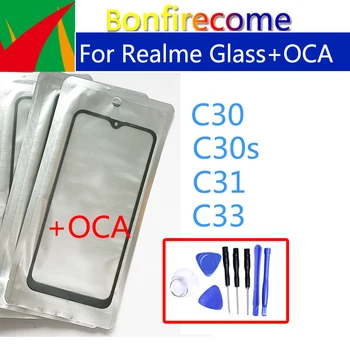 Substituição Para Realme C30 C30s C31 C33 2023 Frontal LCD da Tela de Toque de Vidro Lente Externa Com a OCA Cola
