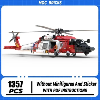 Série militar Moc Blocos de Construção MH-60J JayHawk Modelo de Tecnologia de Tijolos DIY Montagem Avião Brinquedos Para