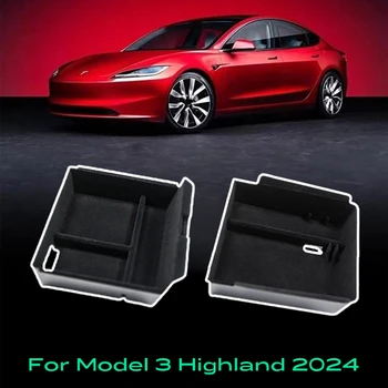 Tesla Model 3 Highland 2024 Console apoio de Braço Armazenamento Organizador Interior da Caixa de Armazenamento Organizador Interior de Substituição Accessorie