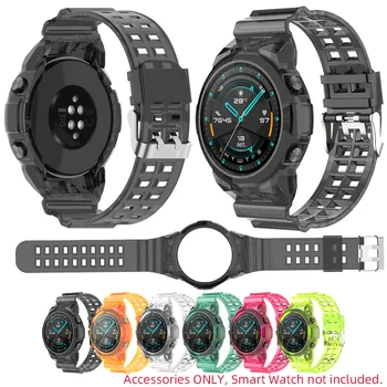 Transparente Pulseira pulseira Pulseira de Borda de Quadro de Caso Para Huawei GT 2 46mm GT2 Inteligente Relógio de Pulseira Tampa do pára-choque Protetor