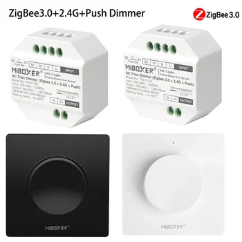 Tuya Zigbee 3.0 110V-220V Triac RF Empurrar Dimmer sem Fio codificadora do Painel Remoto de Controle de Aplicativo de Voz Para a Única Cor das Luzes