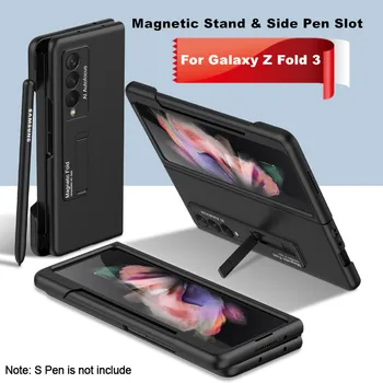 Ultra Fino Matte Case Para Samsung Galaxy Z, Dobre 3 Z Dobre 4 5G Caso Suporte Magnético Lado de Caneta Slot Tampa do Telefone Fundas (Sem Caneta S)