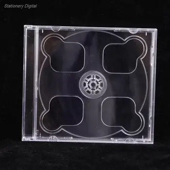 Venda quente Quadrado Transparente Inferior CD Caixa de CD Vazia Caso PP Plástico Leitoso, Transparente CD CD Capacidade de 2 Discos