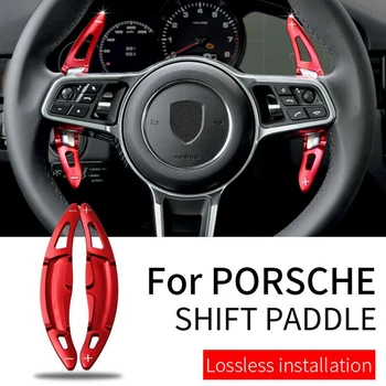 Vermelho de Alumínio volantes DGS Shift Paddle Shifter Extensão Para-Porsche Cayenne Panamera para o 911, Cayman/Boxster 718