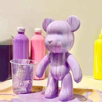 Vinil Fluido Pigmento Bearbrick Pintura Graffiti Violento Urso Figuras de DIY Manual de Brinquedo Criativo Bearbrick Desktop Decoração Presente