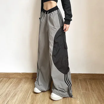 Y2K Streetwear coreano Estilo de Moda Casual Grande perna de Calça Harajuku Calças de Suor das Mulheres Oversize de Perna Larga Corredores de Calças de Roupas